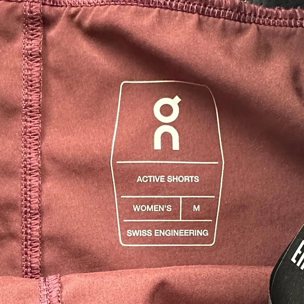 On Running Women's Black and Burgundy Athletic Shorts - Picture 6 of 9